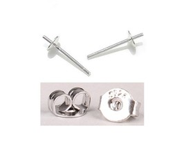 2/5 Pairs Genuine 925 Sterling Silver Cup Earring Post + Push Back EARRING - £2.95 GBP+