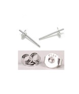 2/5 Pairs Genuine 925 Sterling Silver Cup Earring Post + Push Back EARRING - £2.93 GBP+