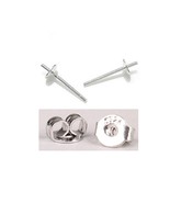 2/5 Pairs Genuine 925 Sterling Silver Cup Earring Post + Push Back EARRING - $5.03 CAD+