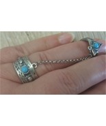 Armenian Double Ring Sterling Silver with Turquoise Stones - $58.81 CAD