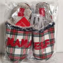 Wondershop Christmas Women&#39;s Mama Elf Slide Slippers Plaid - Size Medium (7-8) - £12.62 GBP