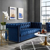 Heritage Performance Velvet Sofa Midnight Blue EEI-3064-MID - £1,001.61 GBP