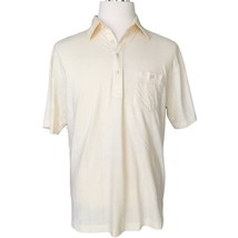 Classics By Palmland Men&#39;s Vintage 80s Lightweight Polo Shirt Size L Beige - £23.79 GBP