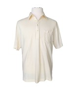 Classics By Palmland Men&#39;s Vintage 80s Lightweight Polo Shirt Size L Beige - £23.79 GBP