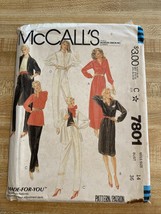McCall’s 7801, Dress, Tunic, Shirt, Pants, Size 14, Bust 36, Uncut - $92.66 MXN