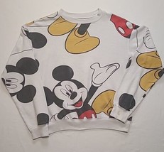 Disney Womens Size XS Crewneck Sweatshirt Mickey Mouse All Over Print - £6.10 GBP