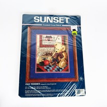 Dimensions Sunset "Old Teddies" Teddy Bear Cross Stitch Kit NEW #13653 - $19.79