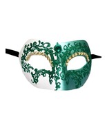 Green Crystal Colombina Masquerade Mask Italy Italian Venetian - $565.25 MXN