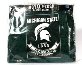 The Northwest Company Michigan State Super Sized Royal Plush Raschel Bla... - £61.80 GBP