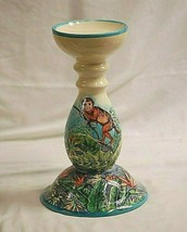 Classic Ceramic Large Candleholder w Jungle Monkey Design Table Centerpiece - $36.62