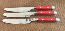 11 Piece Cambridge JUBILEE RED 2 rivets Stainless Flatware Set - $12.72