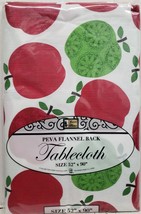 Peva Vinyl Tablecloth 52&quot; x 90&quot; Oblong (6-8 people) RED &amp; GREEN APPLES #... - £11.04 GBP