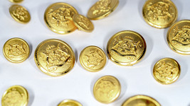 Set of Die Cast Metal Blazer Buttons G005 - Gold Colour Set (3L/7S) ø23m... - £14.15 GBP