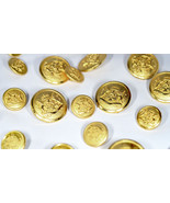 Set of Die Cast Metal Blazer Buttons G005 - Gold Colour Set (3L/7S) ø23m... - £14.21 GBP