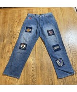 Unk Embroidered Basketball Patch Jeans NBA Team Logos Size 36 x 32 NWT V... - $120.01 CAD