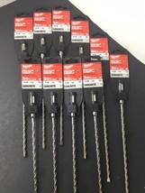 (10) Milwaukee 48-20-7433 SDS+ 1/4” x 8 in. x 10 in. 2-Cutter Hammer Dri... - £70.46 GBP