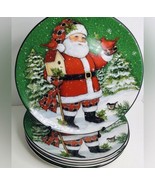 4 Dinner Plate Certified International Susan Winget 11.25” Santa Scene C... - $94.06 CAD