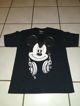 Disney Mickey Mouse DJ Headphones Mens XLarge Black T-Shirt 100% Cotton - $17.23