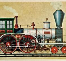 1961 The Lawrence Locomotive Train Railroad Print Card Antique Engineer ... - $55.76 CAD