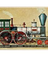 1961 The Lawrence Locomotive Train Railroad Print Card Antique Engineer ... - $55.76 CAD