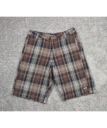 VANS Shorts Men 28 Brown Plaid Skate Shorts Cotton Grunge Thrash Off the... - £14.28 GBP