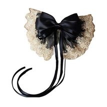 Retro Lace Large Bowknot French Barrettes Handmade Chiffon Lolita Hair Clip with - $19.17