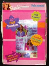 BARBIE - 2003 Valentines Unopened 30 Foil &amp; Seal Cards with 48 Seals - £11.99 GBP