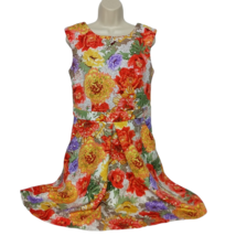 Danny and Nicole A Line Dress Size 10 Multicolor Floral Ruffles Zip Up - $34.65