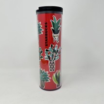 Starbucks Cactus Holiday Tumbler Coffee Mug 16oz Red Sealing Twist Lid Christmas - £14.21 GBP