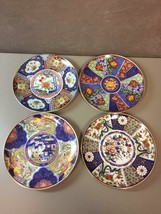 4 Beautiful Vintage Imari Ware 6 3/8&quot; Porcelain Plates Floral Designs Japan - £61.57 GBP