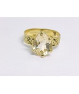 Genuine CITRINE Gemstone RING in Yellow Gold clad Sterling Silver - Size... - £67.86 GBP