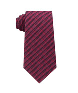 CALVIN KLEIN Merlot Red Plaid Silk Blend Slim Tie - $24.99