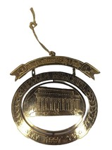 VTG Lincoln Memorial Christmas Ornament Metal Gold Color Personalized Gi... - £27.84 GBP