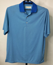 Donald Ross Mens Medium Golf Short Sleeve Polo Shirt Blue Striped  - £13.37 GBP