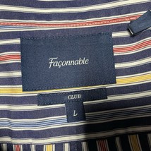 Faconnable Shirt Men’s Large Navy Striped Blue Business Office Casual - $21.41