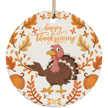 Thanksgiving Turkey Ornament Cute Wild Turkey With Autumn Fall Ornaments Gifts - £11.64 GBP