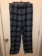 NEW Lands End Mens Large 36-38 Plaid Flannel Lounge Pants Pajamas 31&quot; In... - $13.85