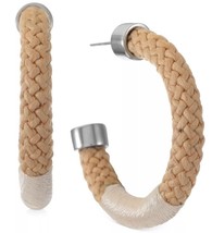 Alfani Silver-Tone Medium Braided Rope C-Hoop Earrings 1.5 Inches: Silver-Tone - £13.39 GBP