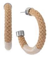 Alfani Silver-Tone Medium Braided Rope C-Hoop Earrings 1.5 Inches: Silve... - £13.33 GBP