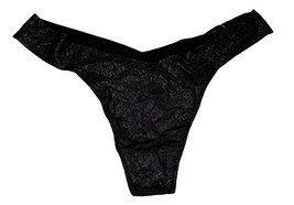SKIMS Kim Kardashian Thong Panty Black Metallic Sparkle ONF PN-THG-1976 ... - $11.75