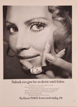 1970 Print Ad Electric Timex Ladies Wrist Watch Never Needs Winding - £13.19 GBP