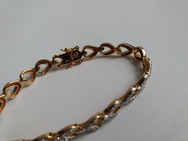 Gold Tone Diamond Illusion Link Bracelet 7.5" PAJ BB China image 2