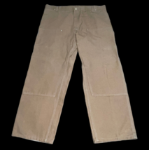 Vintage Carhartt Brown Double Knee Duck Canvas 42 x 30 Pants Union Made in USA - £78.09 GBP