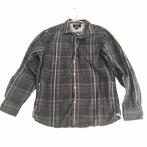 Grayers Shirt Shacket Mens Extra Large Gray Plaid Soft Knit Flannel Hiking - $33.20
