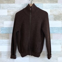 LL Bean Vintage British Wool Sweater Jacket Brown Made In England Womens... - £64.80 GBP