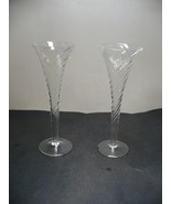 Pair of Fluted Champagne Glasses 9&quot; Tall Base 2 3/4&quot; Mouth 3 5/16&quot; *USED* - $16.99