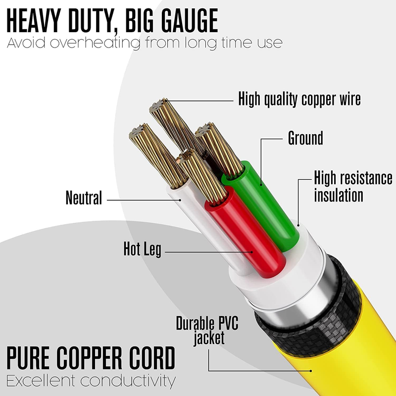 Generator Cord 30 Amp 4 Prong, Generators Extension, 25 Ft, 125-250V Item image 7