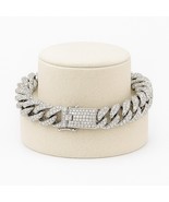 8.5 Inch Cuban Link Bracelet 18K White Gold Plated 14mm For Men And Women - $25.69