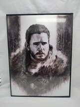 Framed Jon Snow Game Of Thrones Charcoal Portrait 12&quot; X 16&quot; - £26.80 GBP