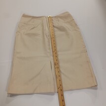 Worth RN#105896 Women's Cream Wool Blend Rear Zipper & Slit Pencil Skirt Size 6 image 7